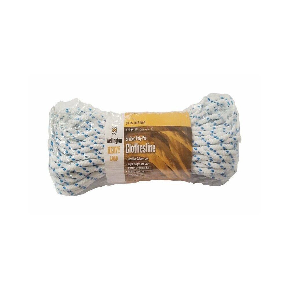 Wellington  7/32 in x 100 ft Dia L Braided  Cotton  Clothesline Rope  Natural 