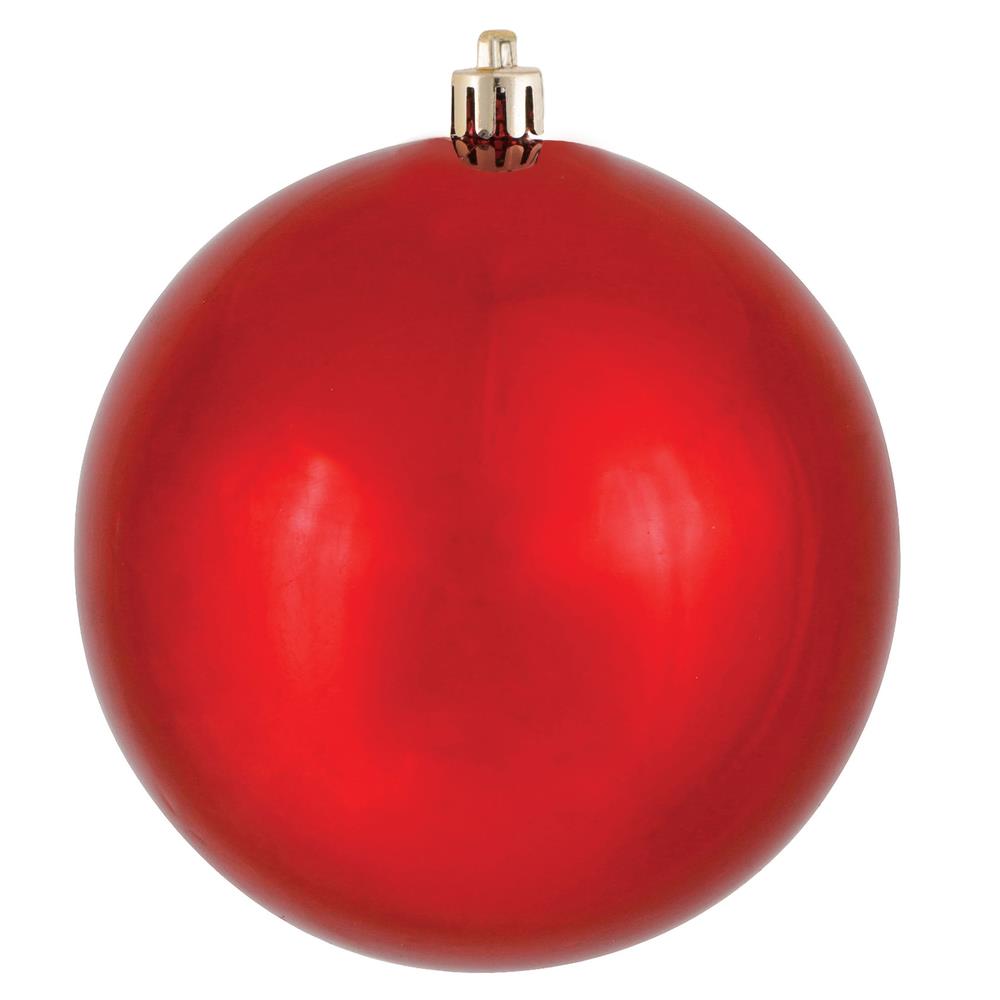 Red and White Matte Finish Holiday Christmas Tree Decoration Shatterproof Plastic Vickerman 6 Christmas Ornament Chevron Ball