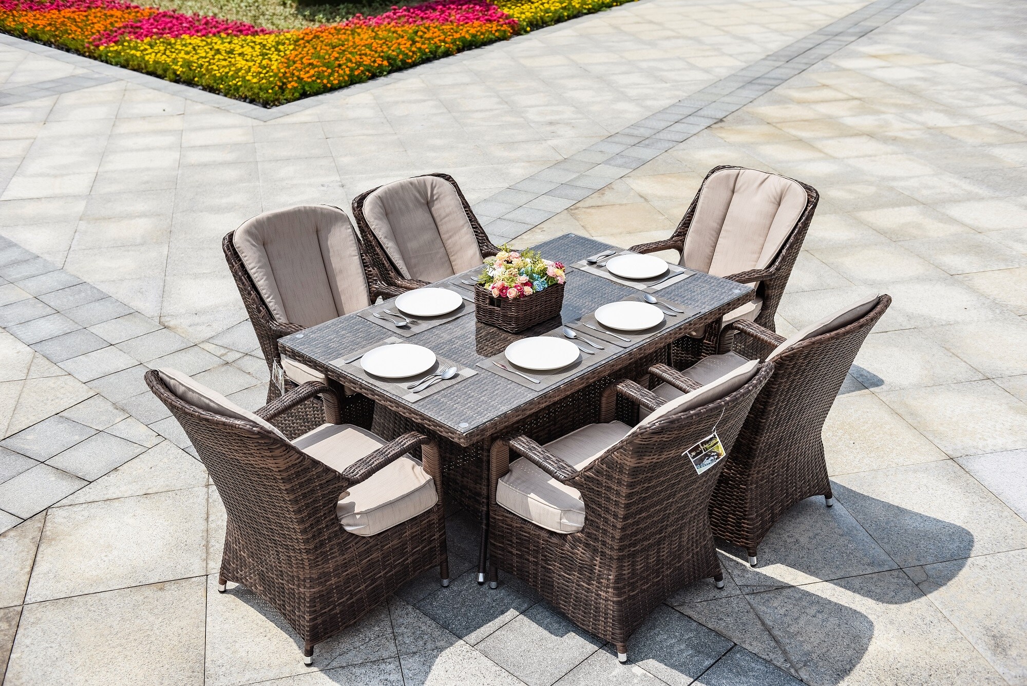 8 seater wicker outdoor dining set