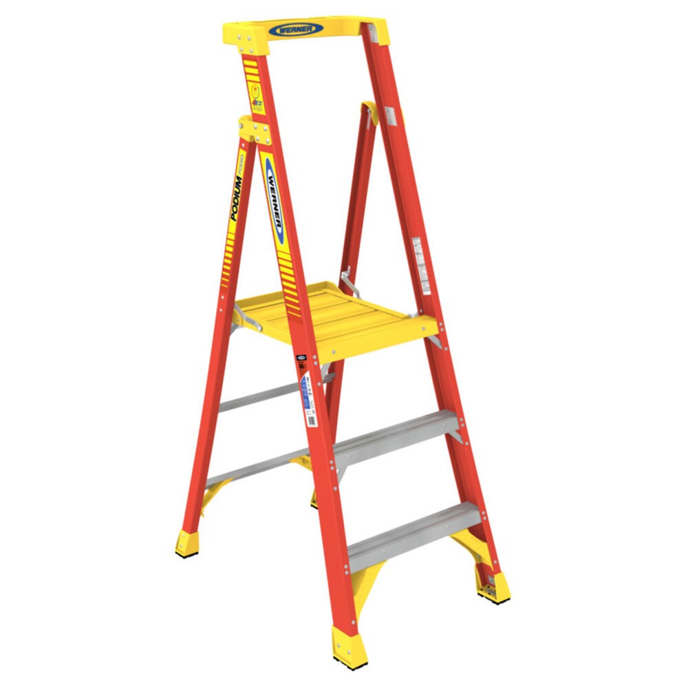 Type Ia Fiberglass Podium Ladder for sale online Werner PD6206 6 Ft 