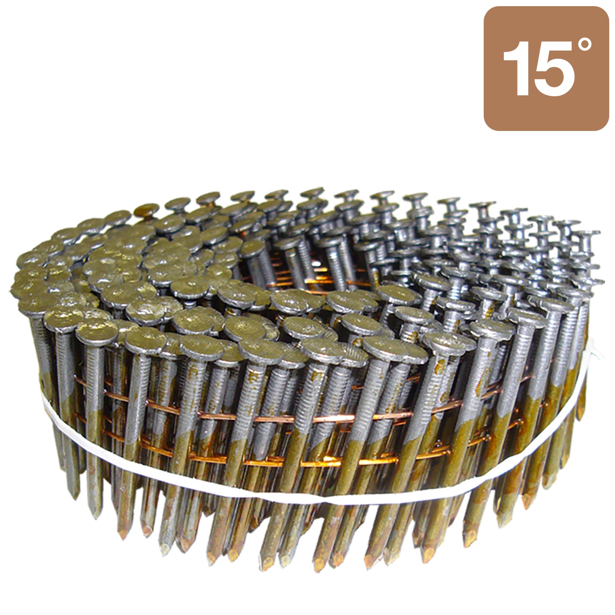 2,400 Coil Roofing Nails 1 1/2 Inch 15 Degree STAINLESS STEEL 