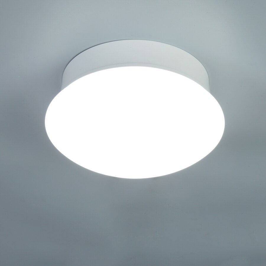 Utilitech Pro 1-Light 6.97-in White Integrated LED Flush Mount 