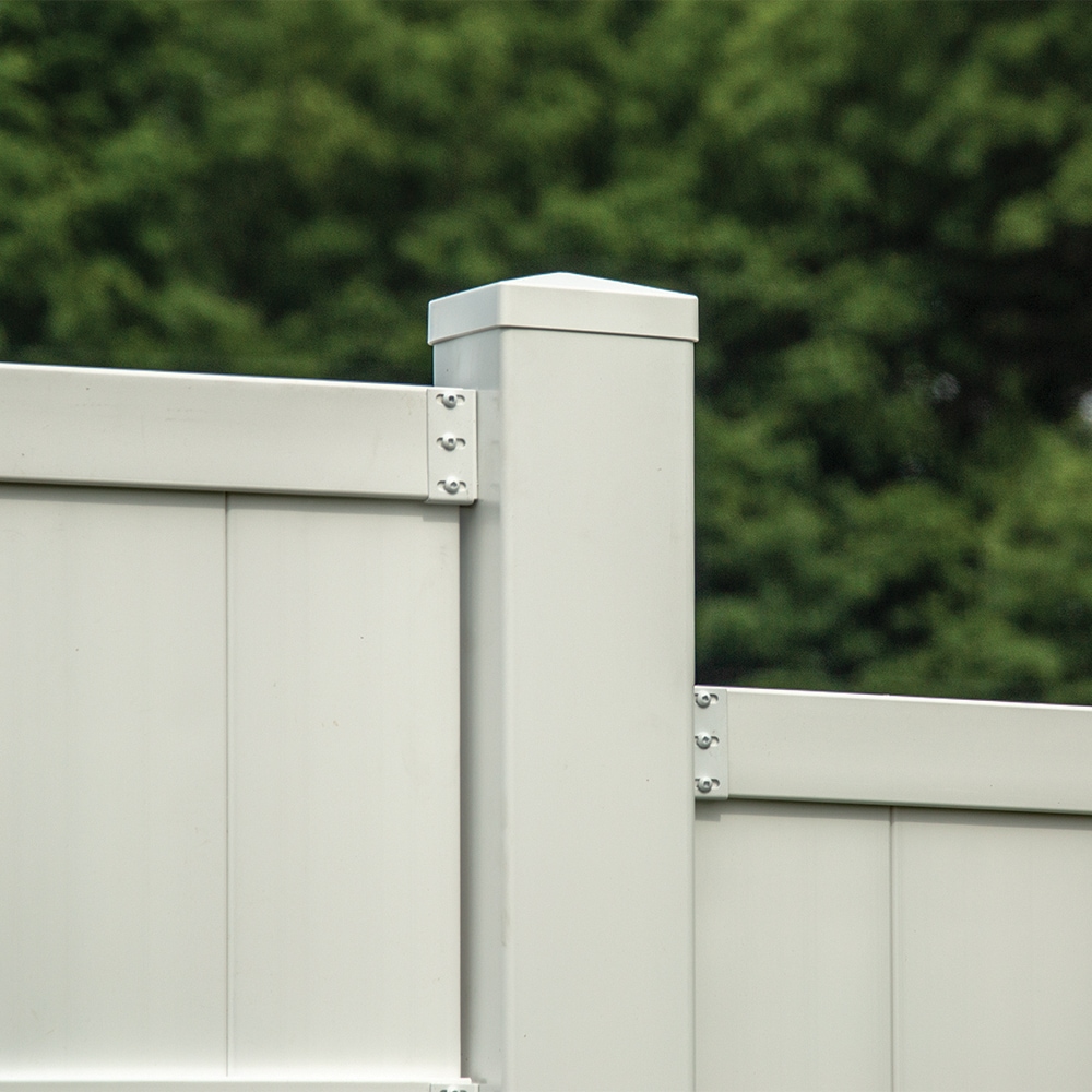 4 PACK GateHouse White Vinyl Fence Rail Post Mounting Clip Bracket 