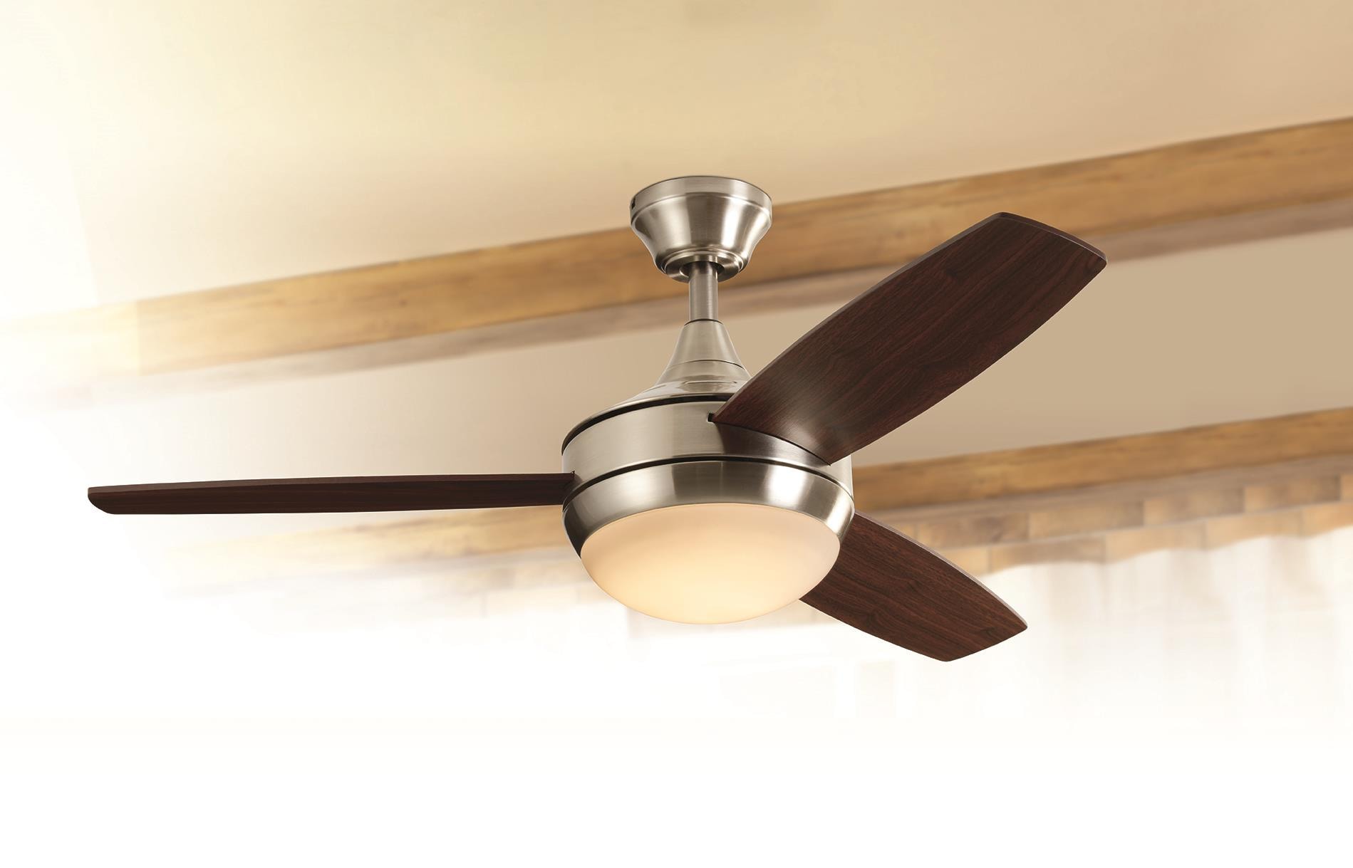 Harbor Breeze Beach Creek 44 In Brushed Nickel Led Indoor Downrod Or Flush Mount Ceiling Fan