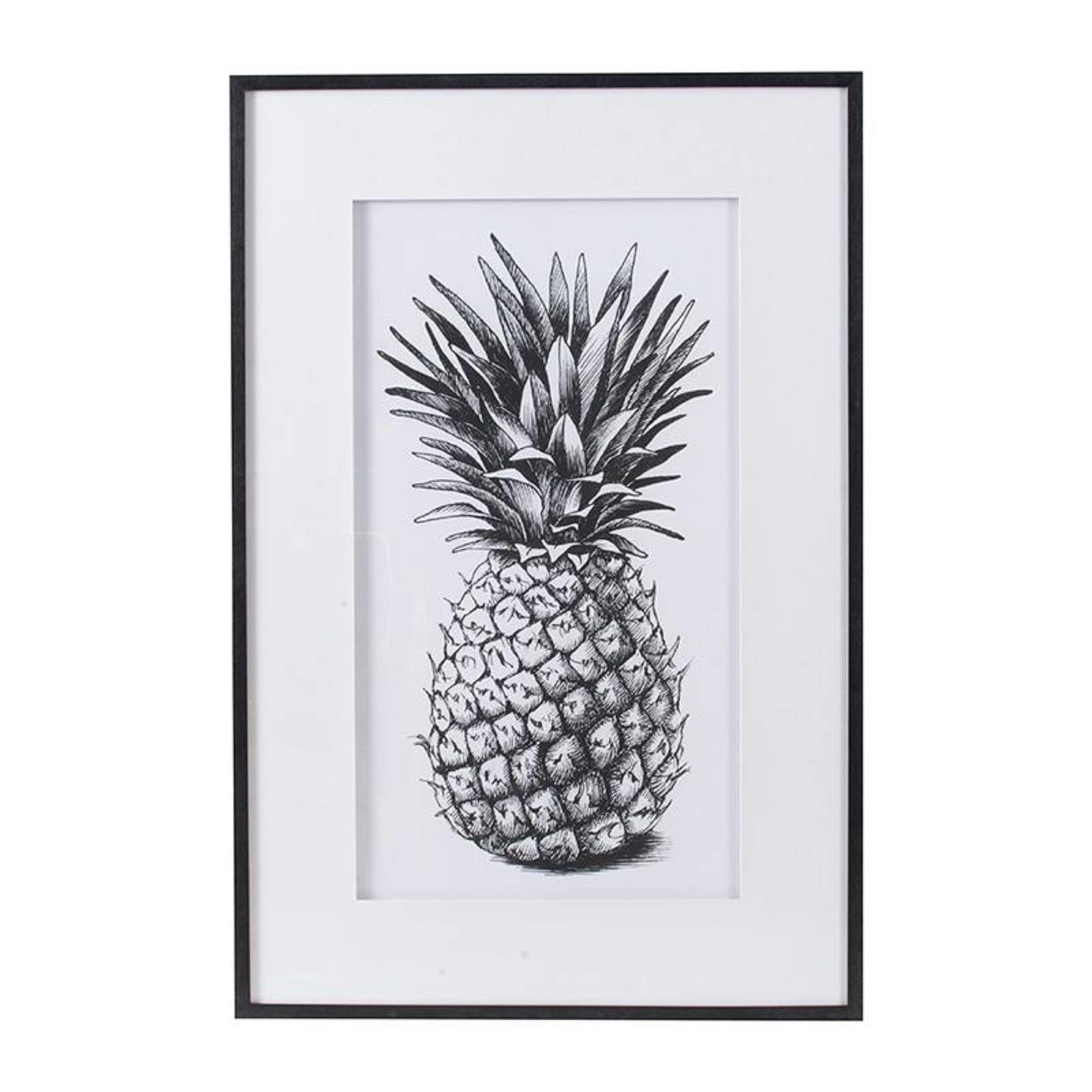 Frameless Monochrome Pineapple Canvas Oil Painting Picture Wall Art Decor 