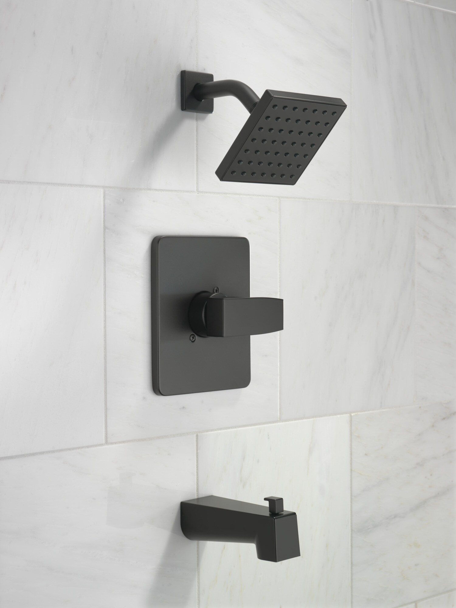Delta Modern Matte Black 1-handle Bathtub and Shower Faucet