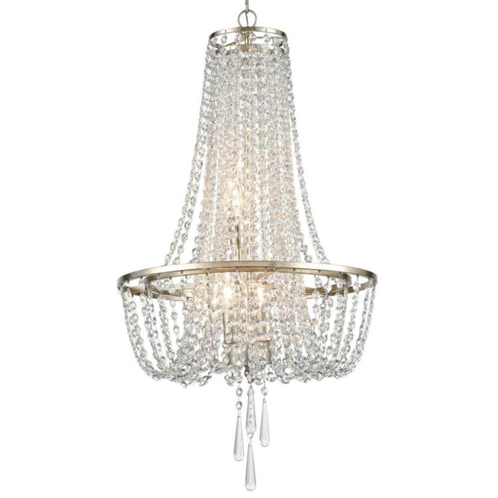 Praten tegen George Stevenson Doen Crystorama Arcadia 4-Light Antique Silver Transitional Crystal Chandelier  in the Chandeliers department at Lowes.com