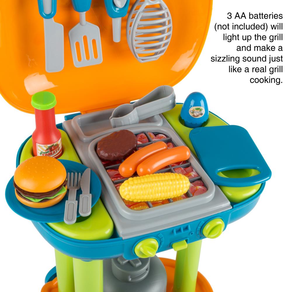 Food Pretend Play Sets BBQ Paly set for Kids Game Barbecue play kit 33 pieces 