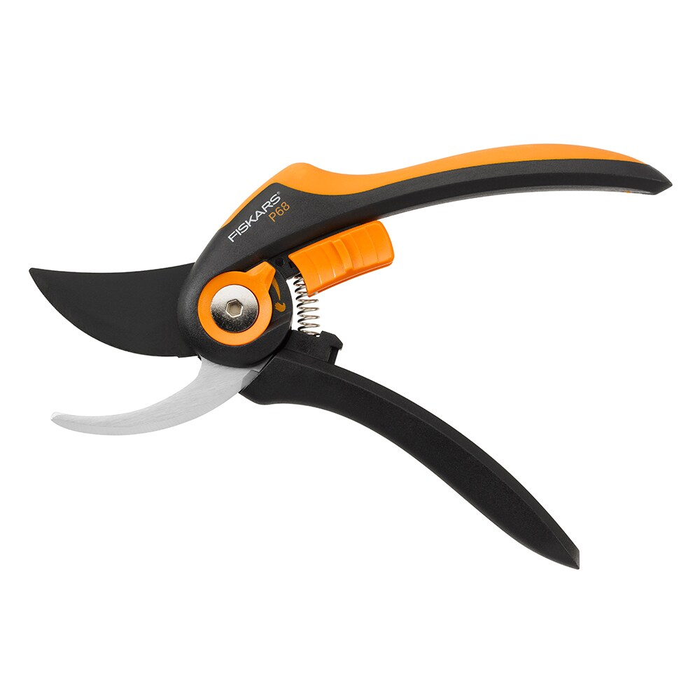 Black/Orange Steel Blades with Non-stick Coating/Fiberglass ReinForced Plastic Handles Length:20 cm Cutting Diameter Adjustable Up to 2.4 cm Fiskars SmartFit Pruner Bypass P68 1001424 
