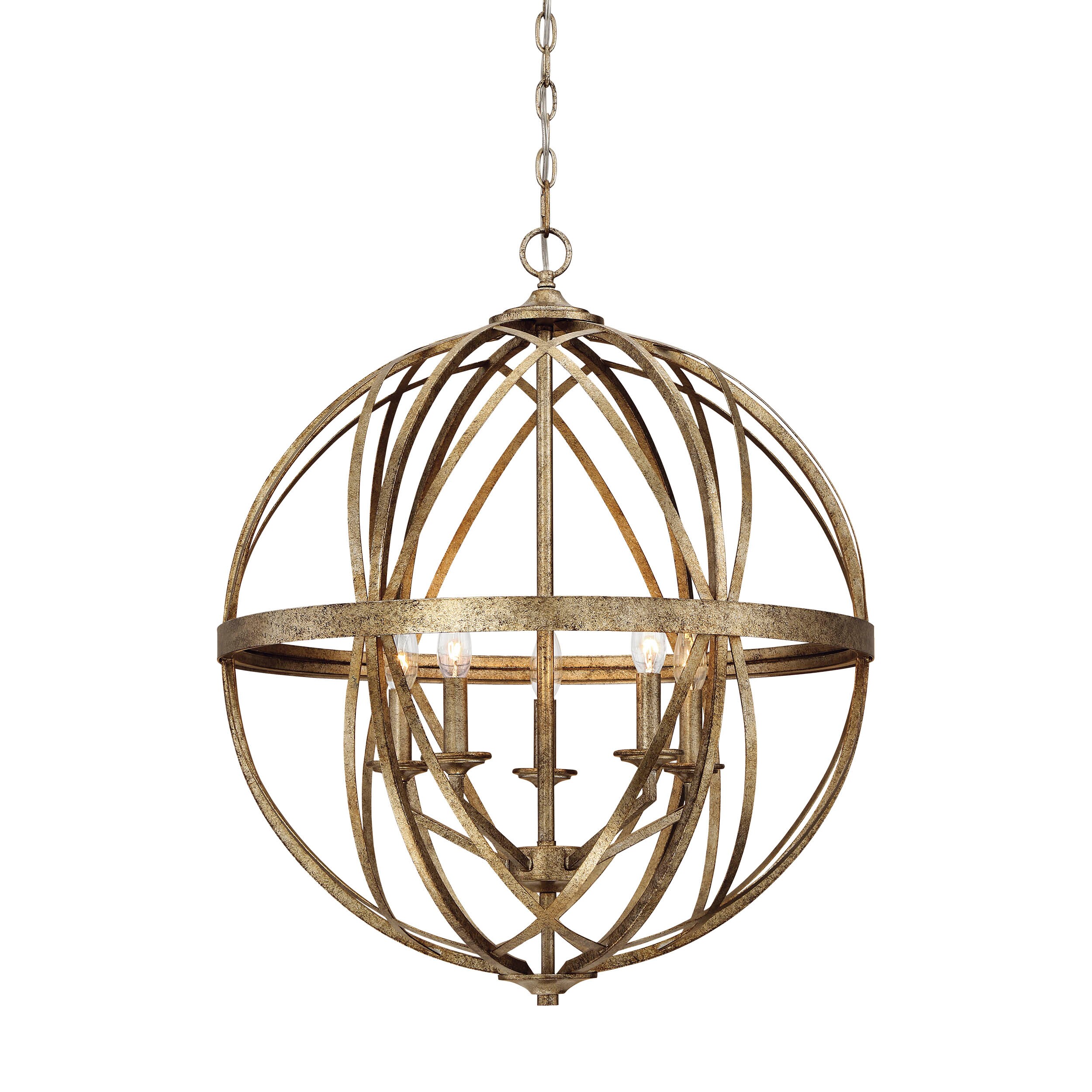 gold orb pendant light