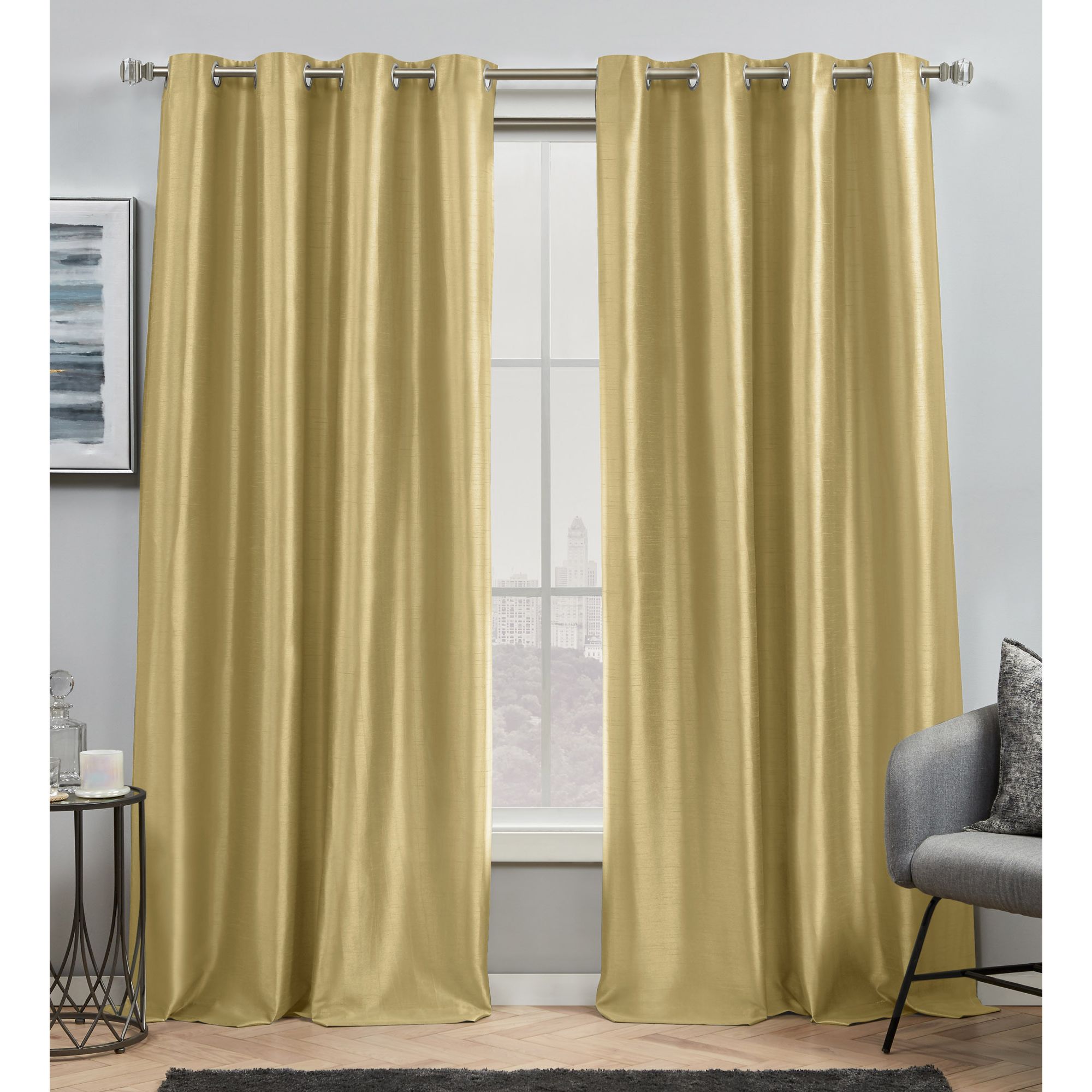 Becca Drapery Curtain Panels with Grommets 