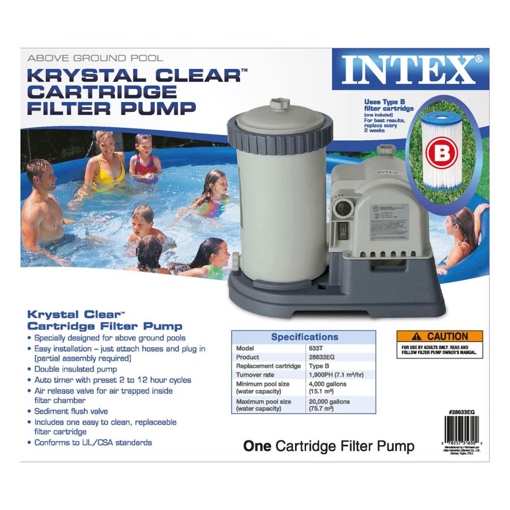 Intex 2500 GPH Krystal Clear GCFI Pool Filter Pump With Timer 633t 28633EG 