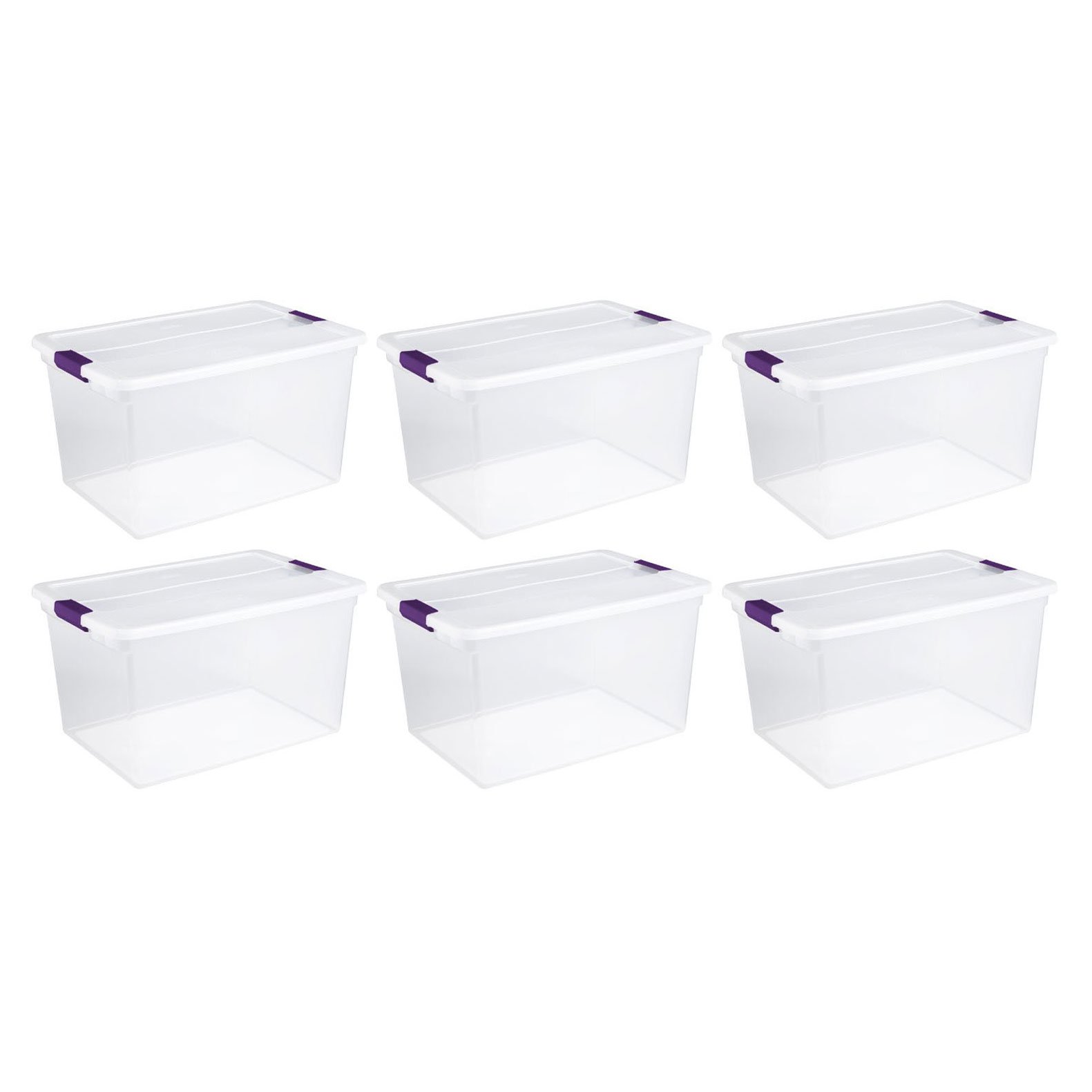 4 PACK Under Bed Storage Box 66 Qt Clear Container Stackable Rolling Organizer 
