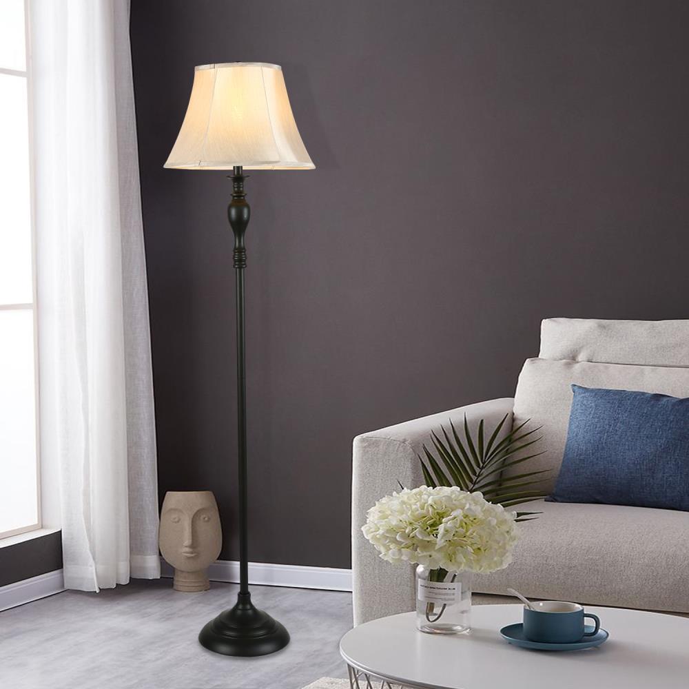 Cedar Hill Cedar Hill 59-in Dark Bronze Floor Lamp with Fabric Shade in