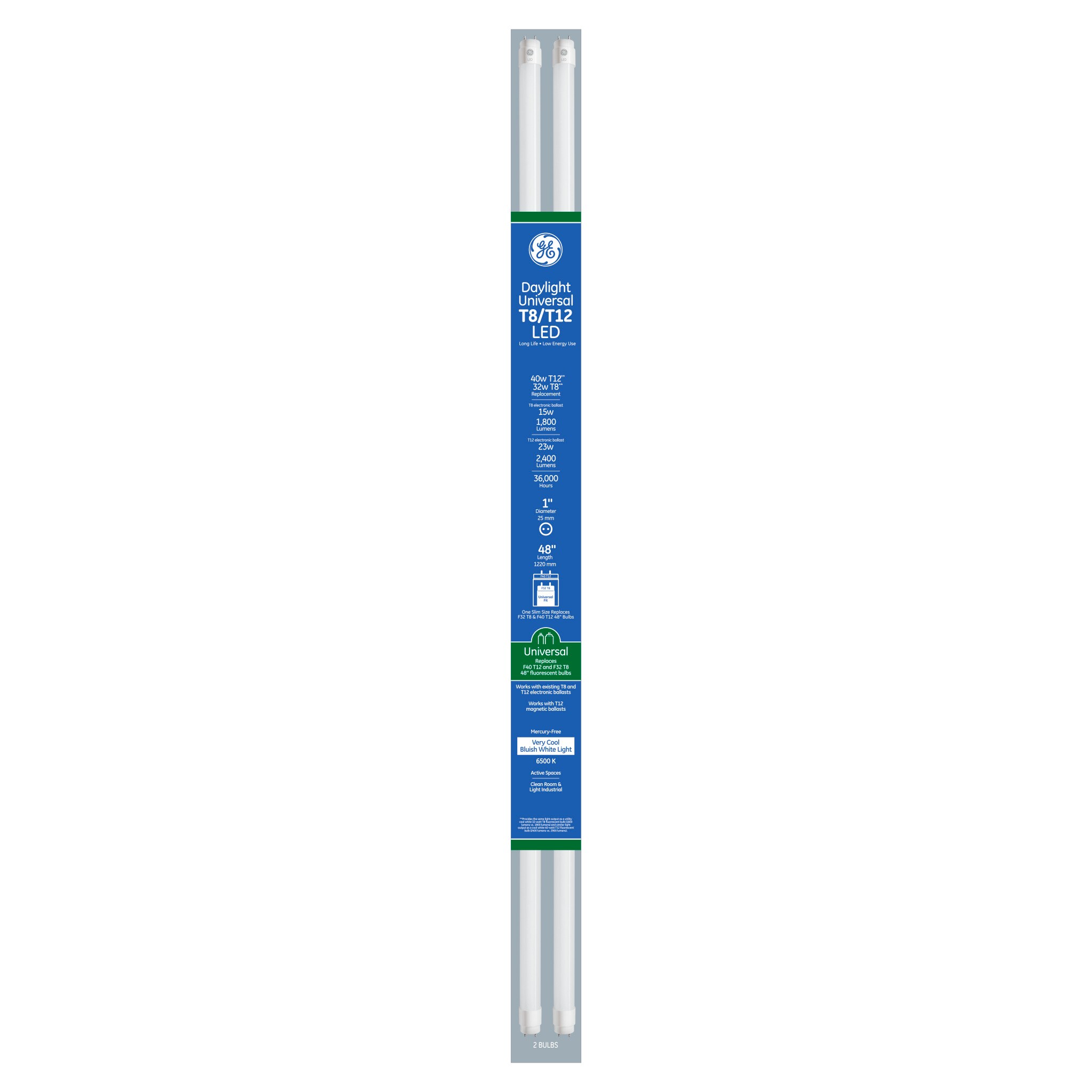 Philips LED Tube Light Bulb Replacement Universal Daylight T12 4 FT Linear 2 Pck for sale online 