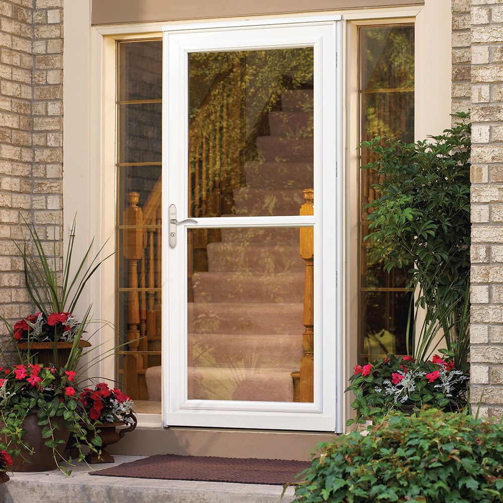 LARSON Tradewinds 36in x 81in Brown FullView Aluminum Storm Door in