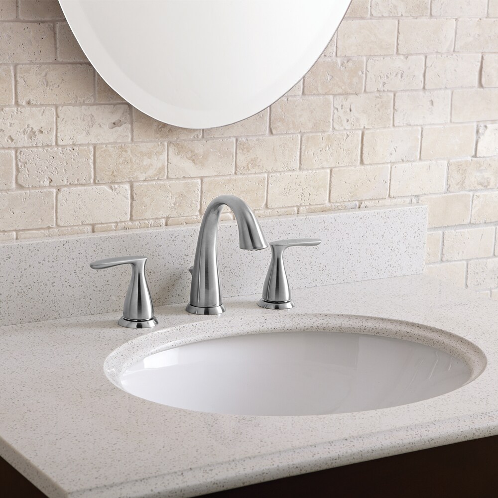 AquaSource Brushed Nickel 2-handle Widespread WaterSense Bathroom Sink ...