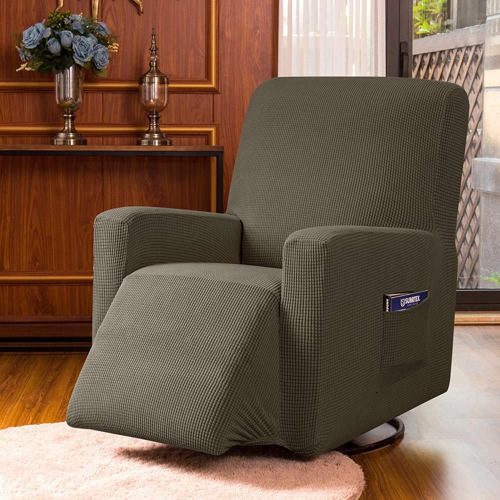 Spandex Pique Stretch Form Fit Recliner Chair Lazy Boy Cover Slipcover Olive 
