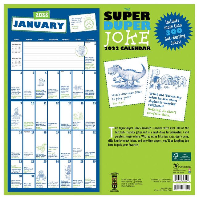 TF Publishing 2022 Super Duper Jokes Wall Calendar in the Calendars