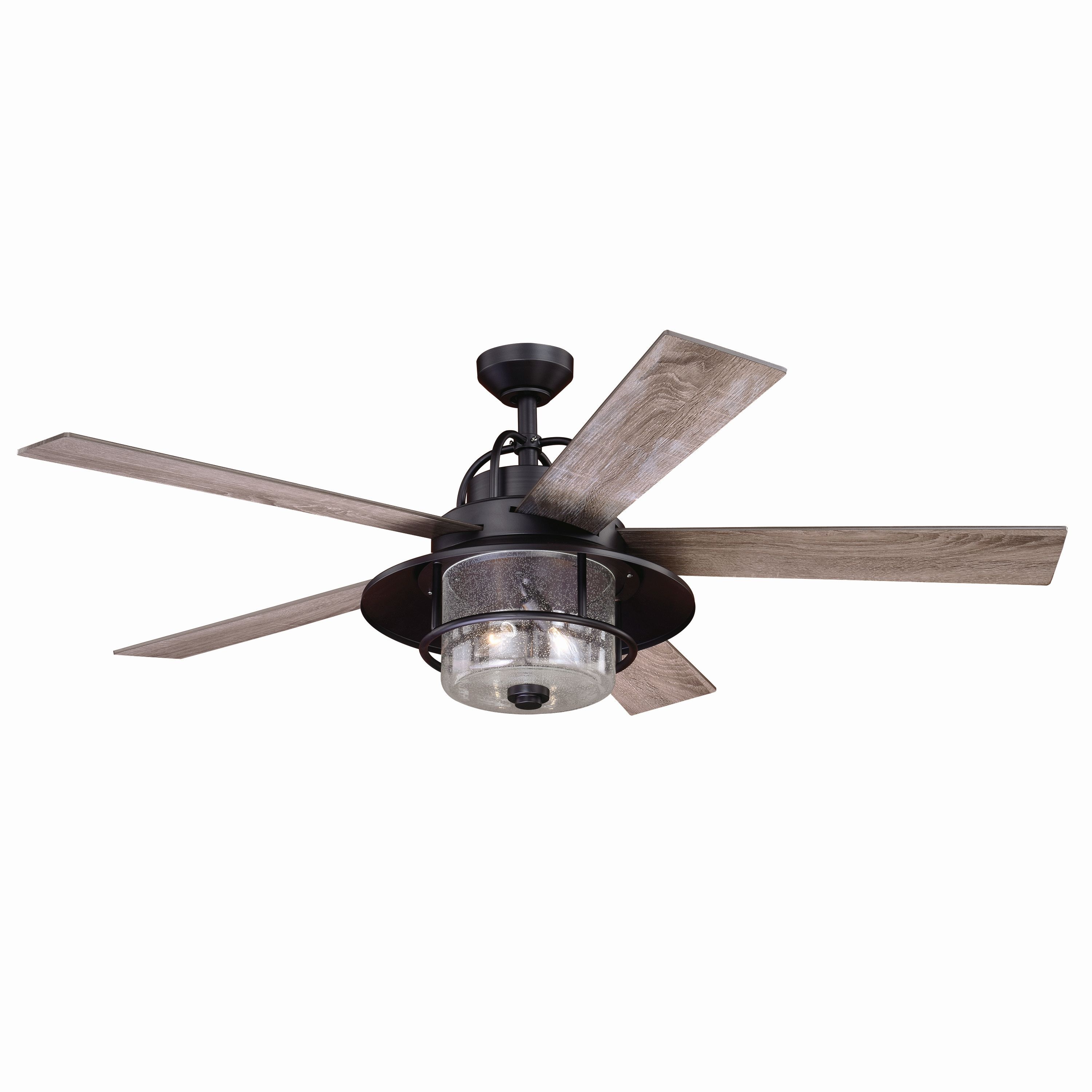 Renewed Hunter Fan 54in Weathered Zinc Outdoor Ceiling Fan with a Clear Glass LED Light Kit and Remote Control 5 Blade