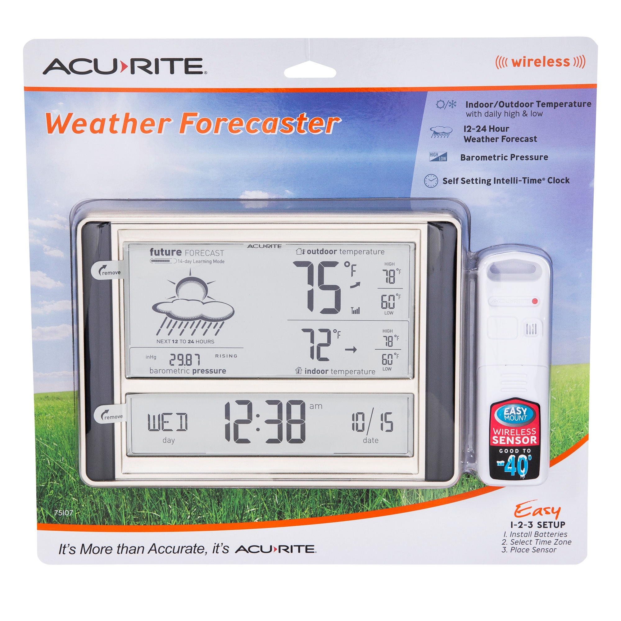 Adjustable Backlight Weather Forecast Station with Atomic Clock 20C Protmex Wireless Weather Stations Indoor Outdoor with 3 Outdoor Sensor Grey