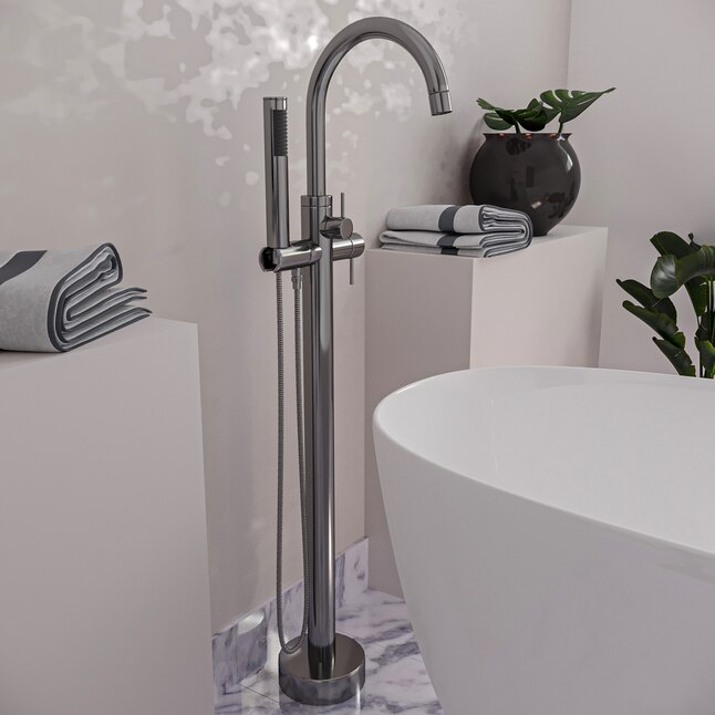 ORB Freestanding Bathtub Faucets Floor Mounted  Tub Filler with Handheld Shower