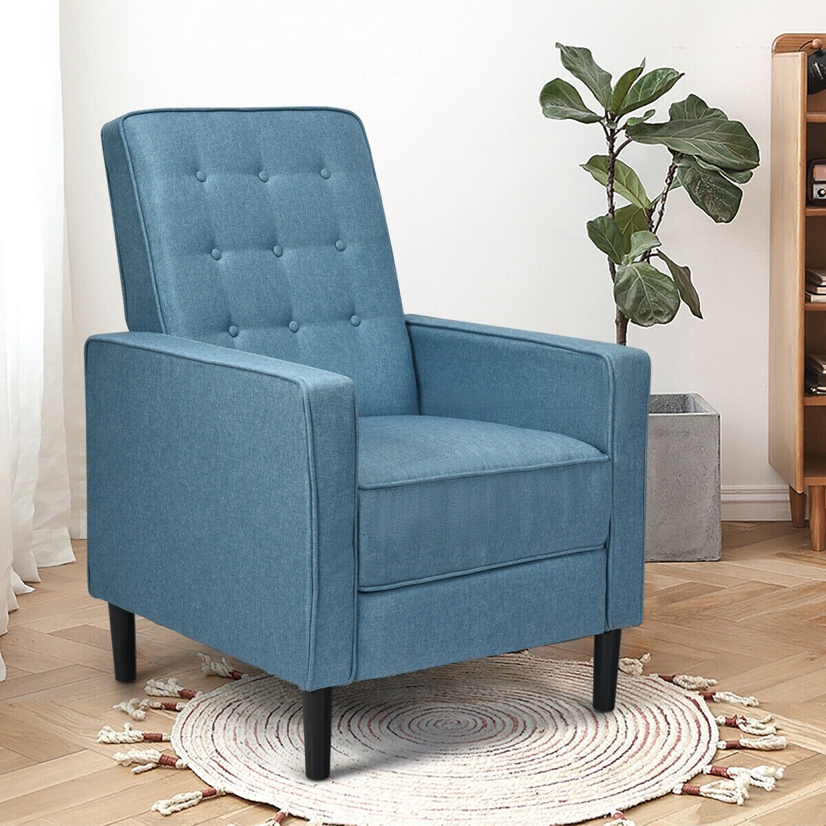 modern blue recliner