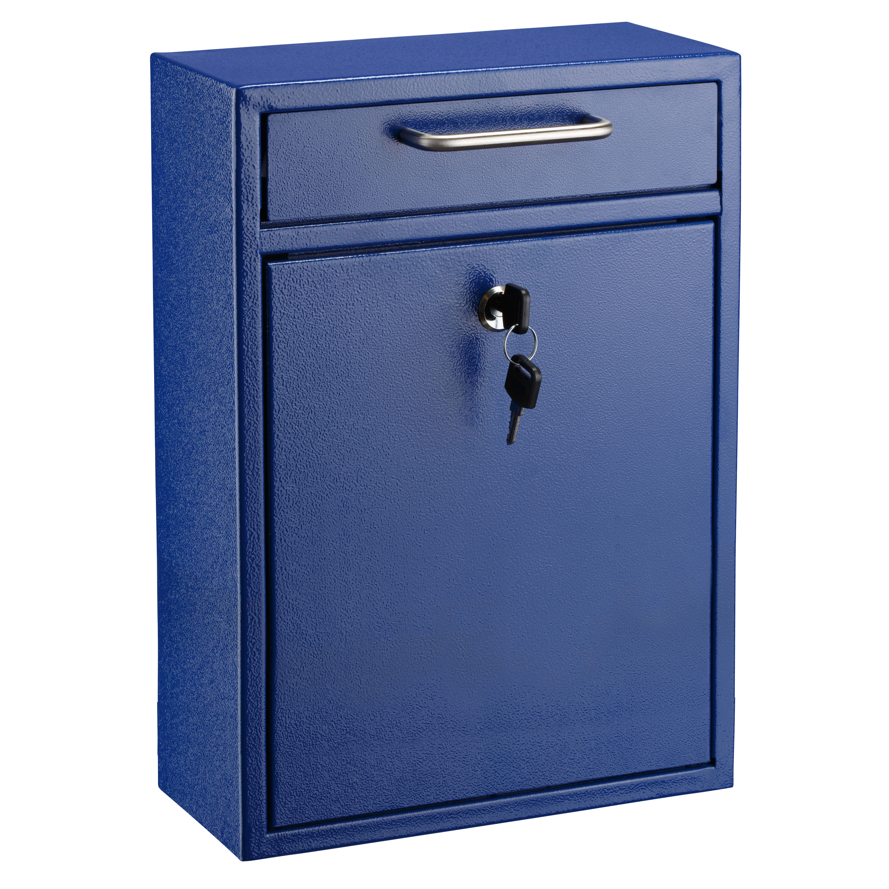 AdirOffice Blue Coated Steel Home Business Lock Mailbox Parcel Storage Drop Box