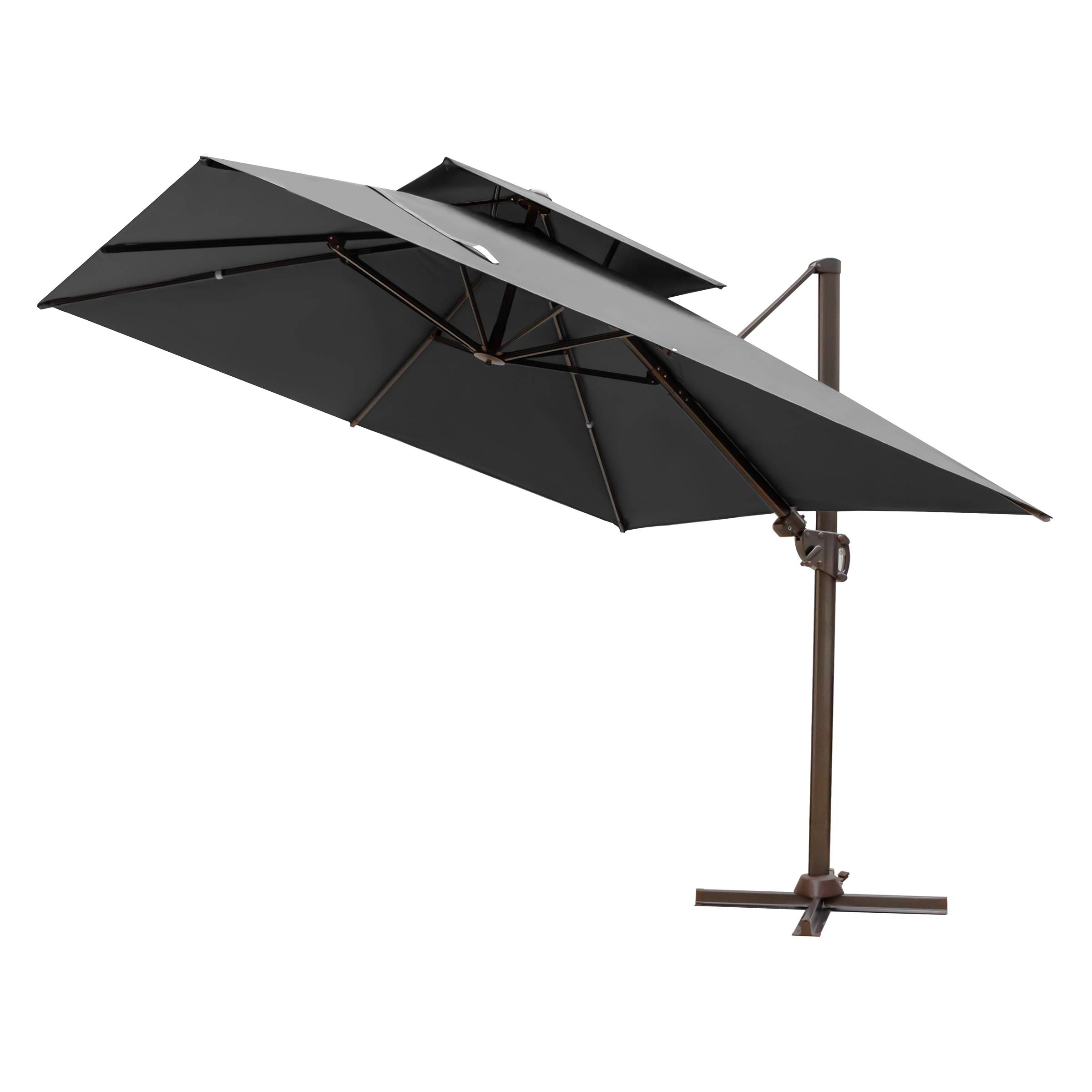 Genuine Silver Cross Parasol Sun Umbrella Top Part Only Black/brown 