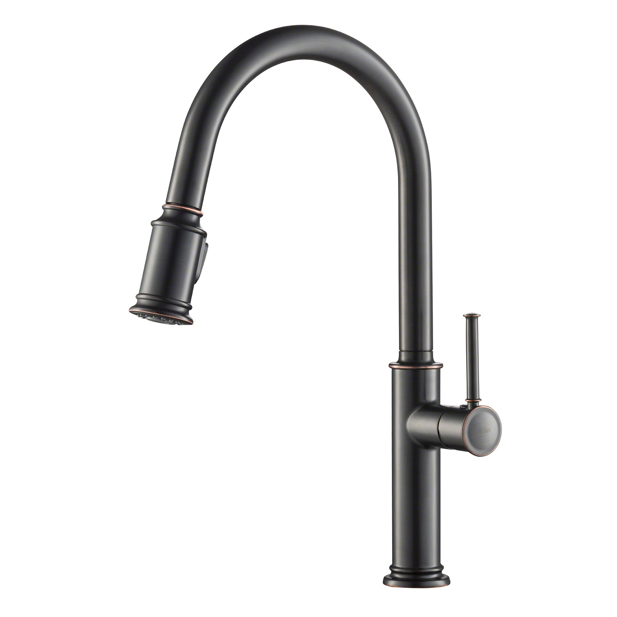 Kitchen Faucet Single Handle Pull Down Sprayer Oil Rubbed Bronze Deck With Cover 