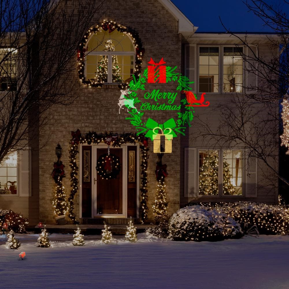 Gemmy LightShow Green LED Projector Christmas Light Rotating Holiday Lights Yard 