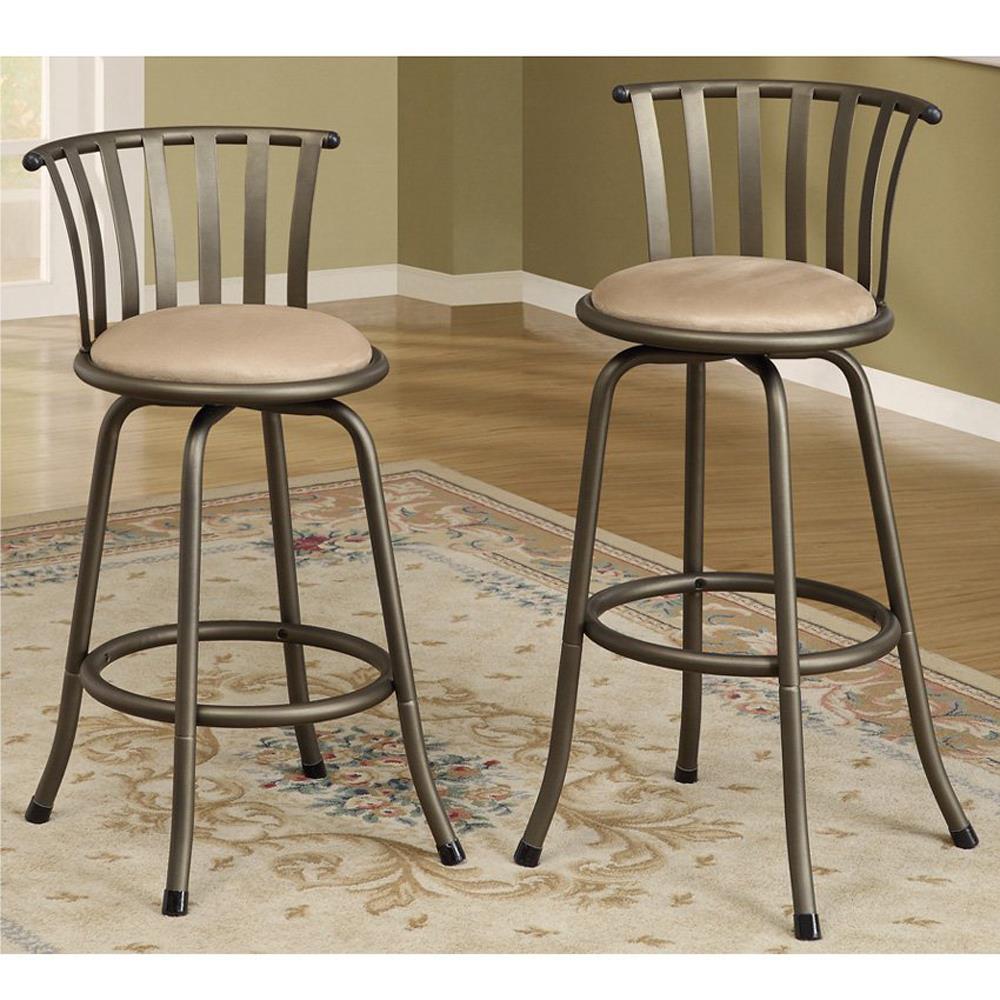 Poundex Rector Swivel Barstool with 24-Inch 29-Inch Adjustable Height Set of 2 Poundex Rector Swivel Barstool with 24-Inch 29-Inch Adjustable Height Set of 2