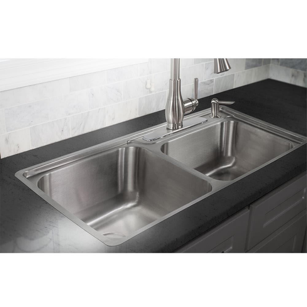 Franke 101.0058.093 Stainless Steel Kitchen Sink with Double Bowl Grey