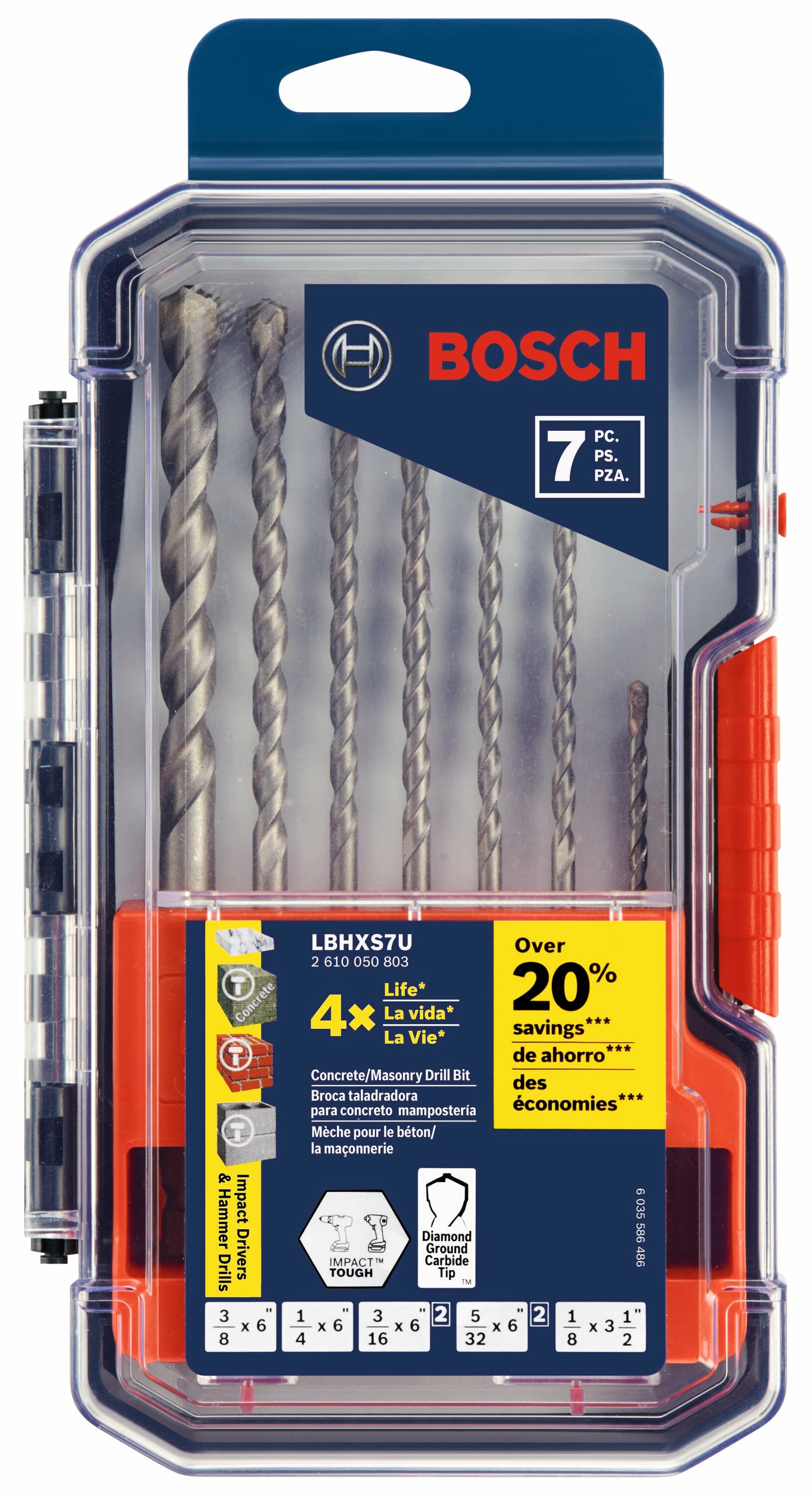 Bosch Mixed Drill Bit Set 15-Piece Masonry Wood Metal 3-8mm Storage Case Precise 