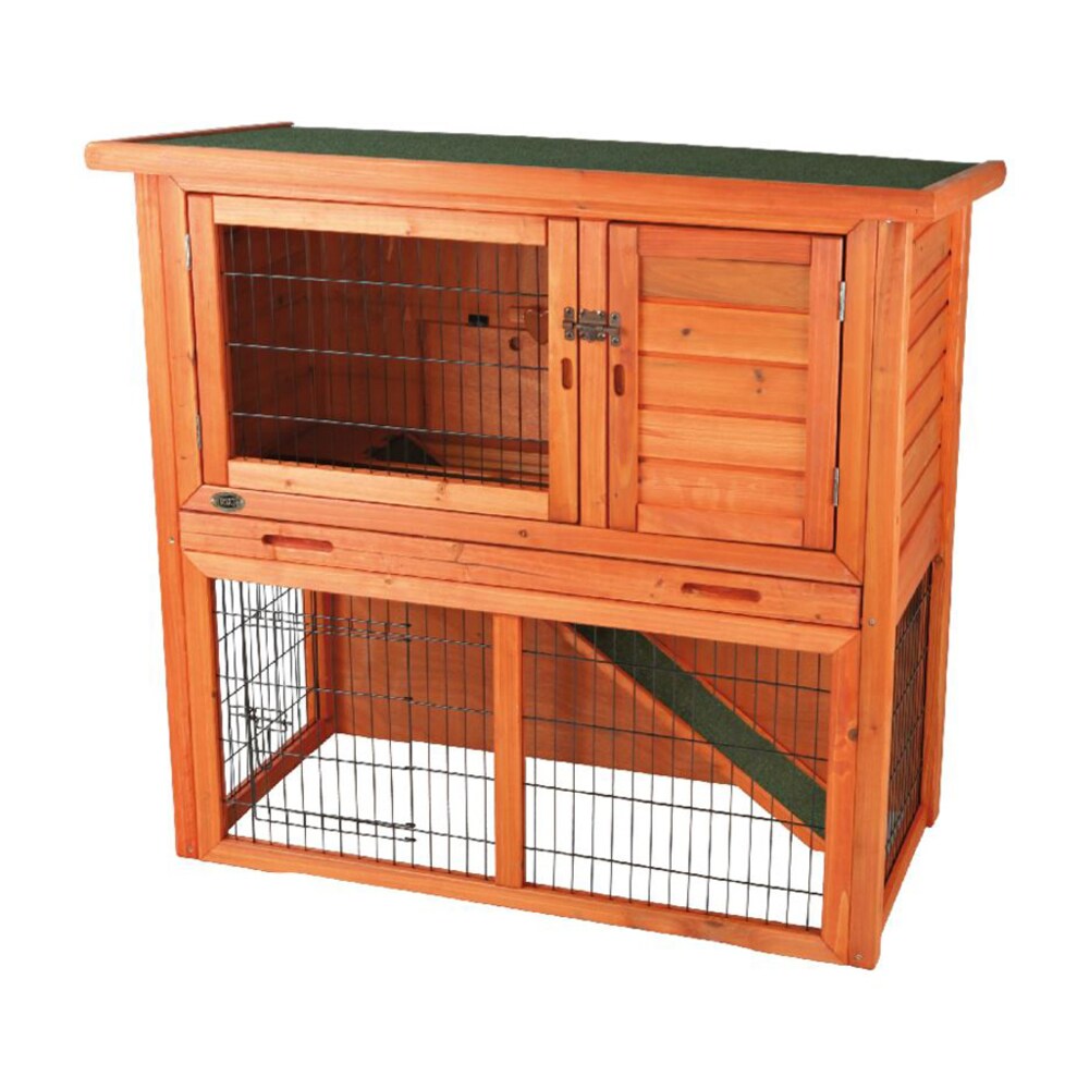 Trixie Pet Products Brown Wood Rabbit/Guinea Pig Hutch W/ Outdoor Run Safe IL 