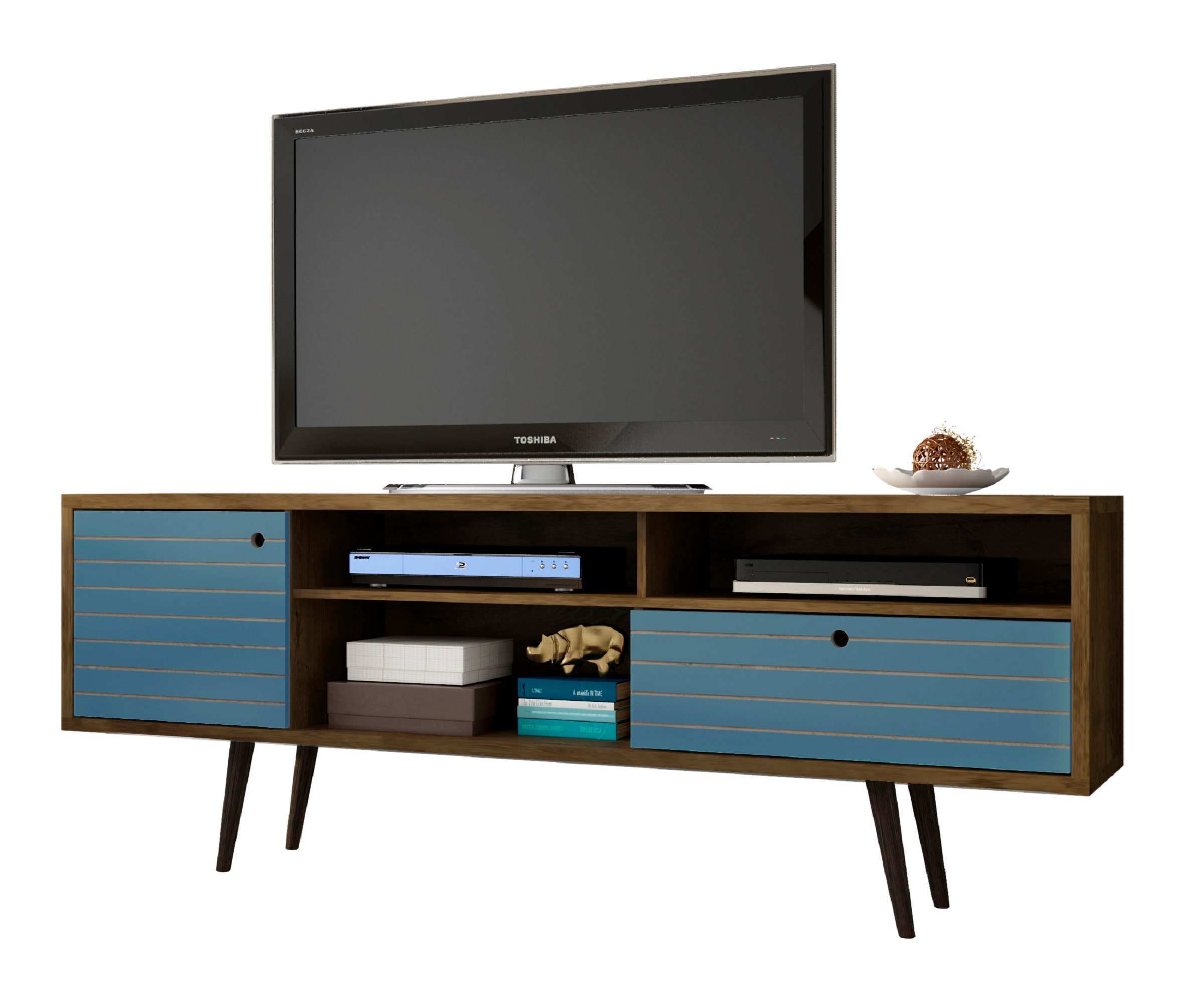 rundvlees Burger Embryo Manhattan Comfort Liberty Modern/Contemporary Rustic Brown and Aqua Blue TV  Stand (Accommodates TVs up to 70-in) in the TV Stands department at  Lowes.com