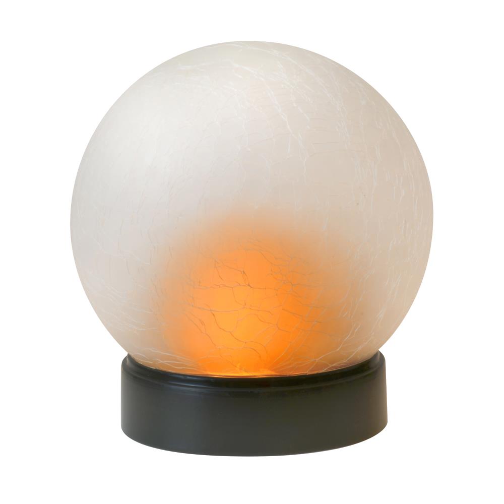 LED Outdoor Light Fire Gold Crackle Glass Ball Flame Design Table Lamp Solar 