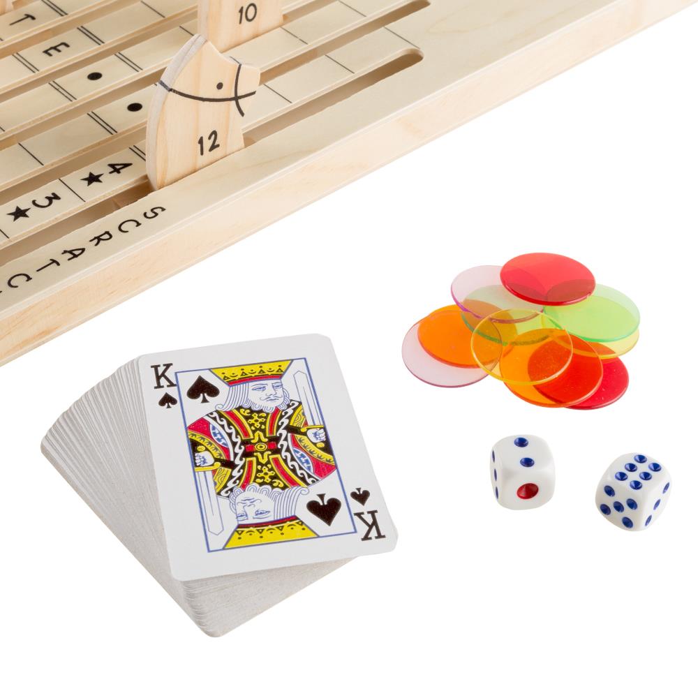 Includes Dice Cards and Chips! TMG Wooden Horse Race Game Set