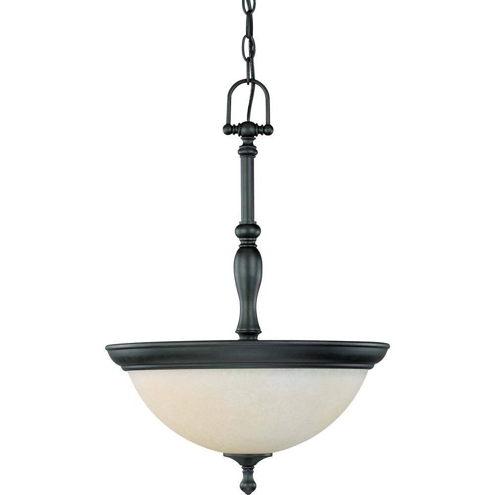 Aged Bronze 9+2 Light Chandelier With Biscotti Glass 
