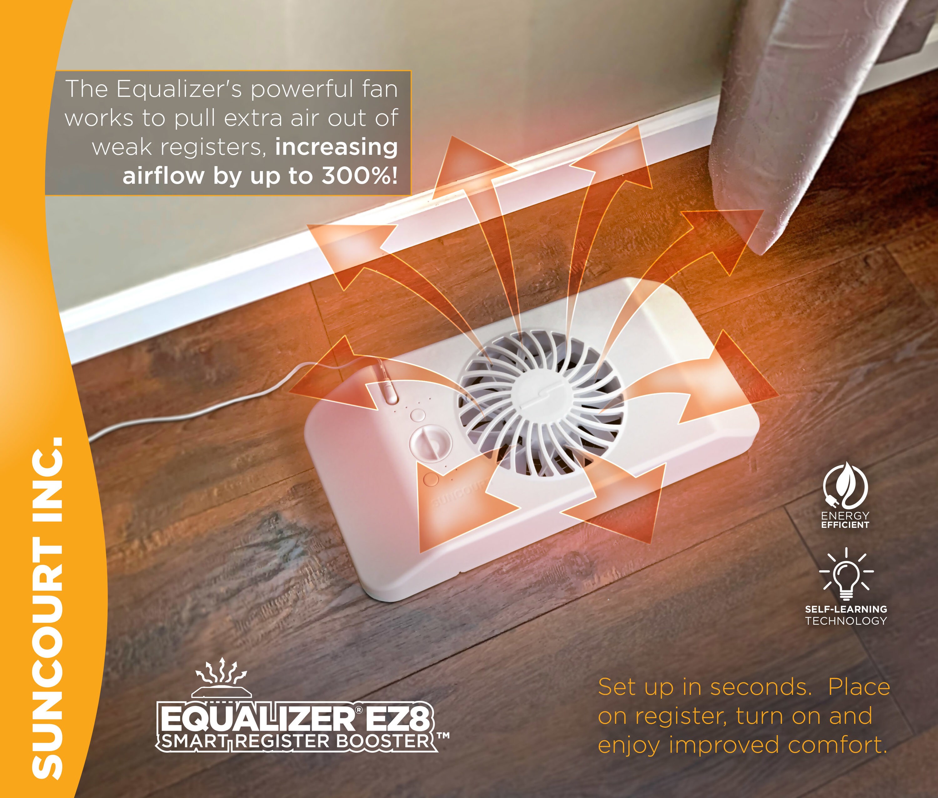 SUNCOURT Suncourt® Equalizer® EZ8 Register Booster Fan