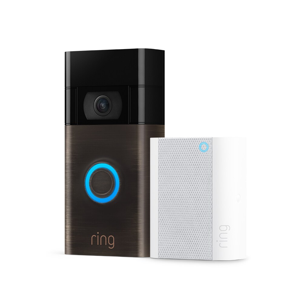 Ring Video Doorbell 2-8VR1S7-0EN0 Satin Nickel and Bronze Case Included Alexa 