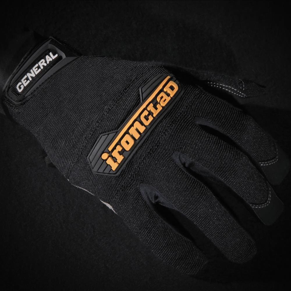 Ironclad  Black/Gray  Men's  Medium  Synthetic Leather  Heavy Duty  Gloves 