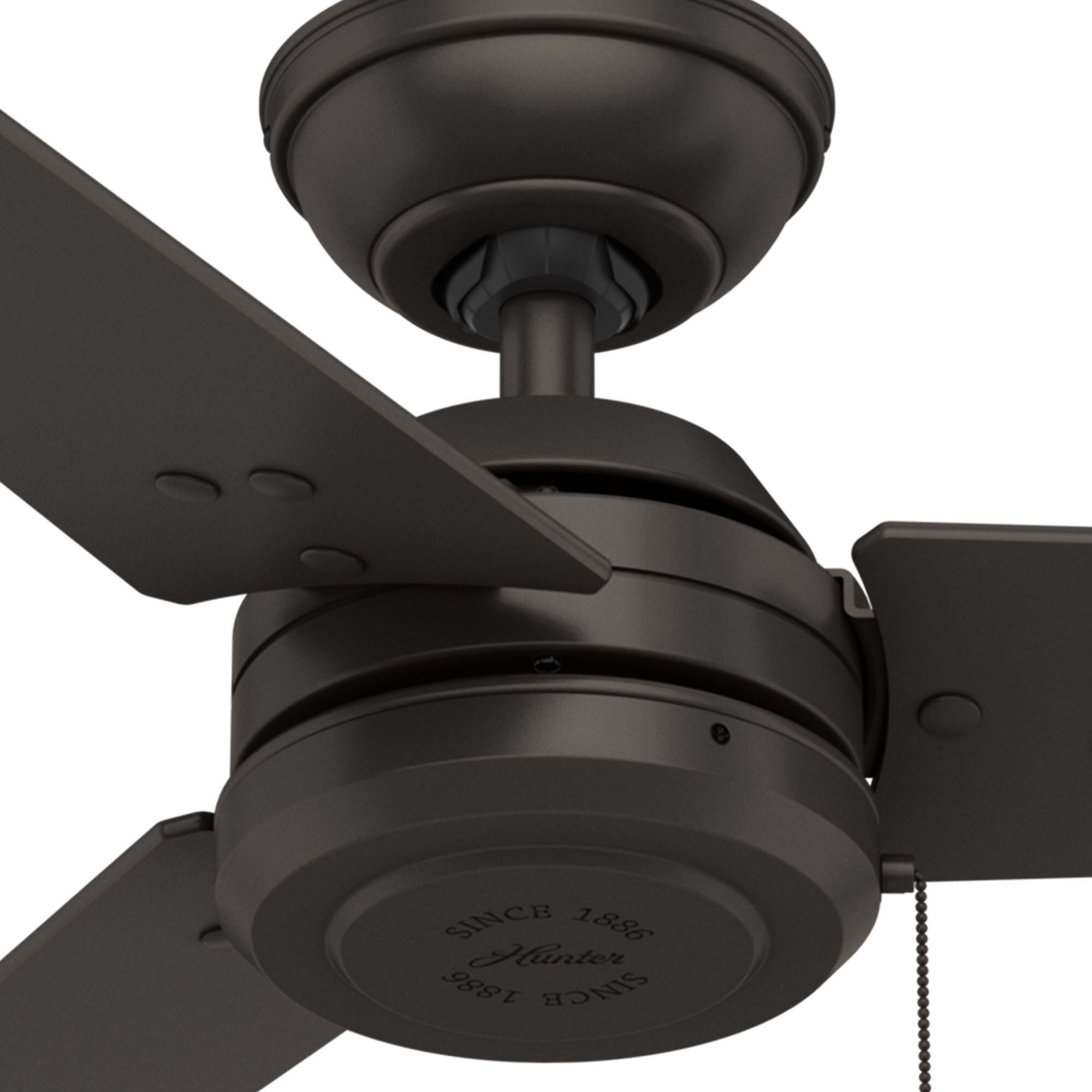 Matte Silver Hunter Cassius 52" Indoor & Outdoor Ceiling Fan with Pull Chain 