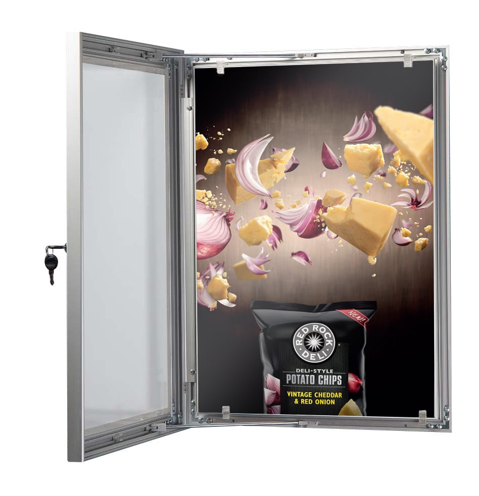 Shatterproof SECO Stewart Superior Locking Indoor/Outdoor Poster Case 11x14 in Black Rustproof