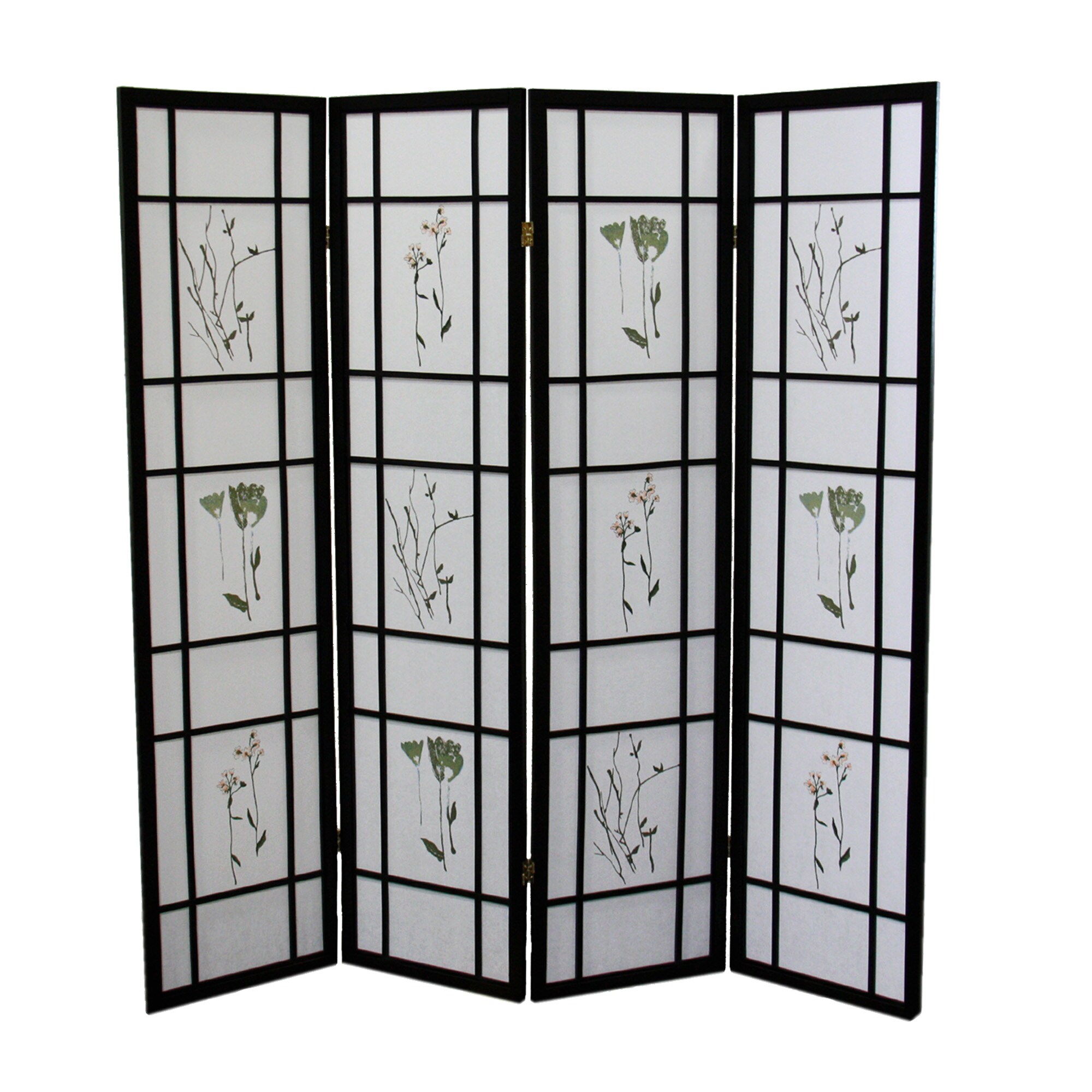 ASDI black Brand New 4-panel multifunction  PAPER SHOJI Screen room divider 
