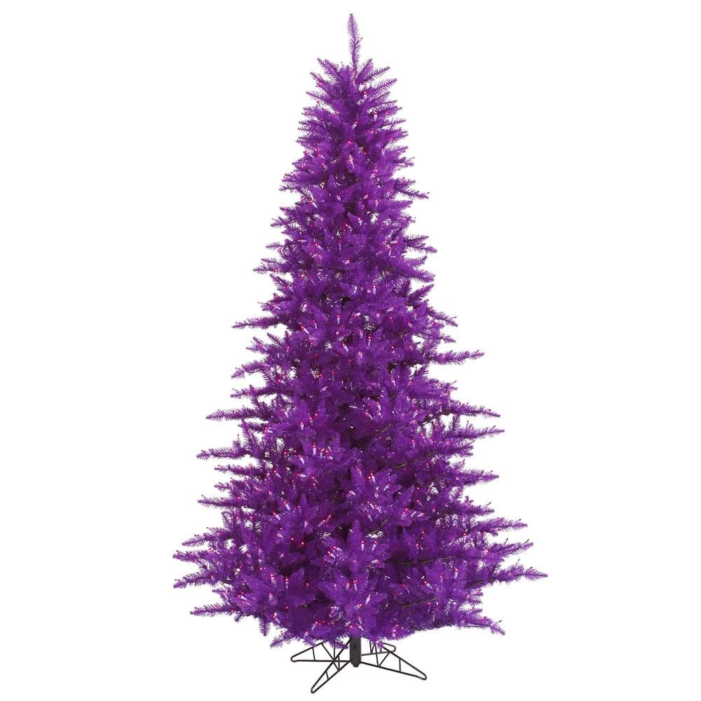 Vickerman 9' Purple Artificial Christmas Garland Purple Dura-lit LED Mini Lights Indoor Seasonal Home Decor Faux Purple Christmas Garland 