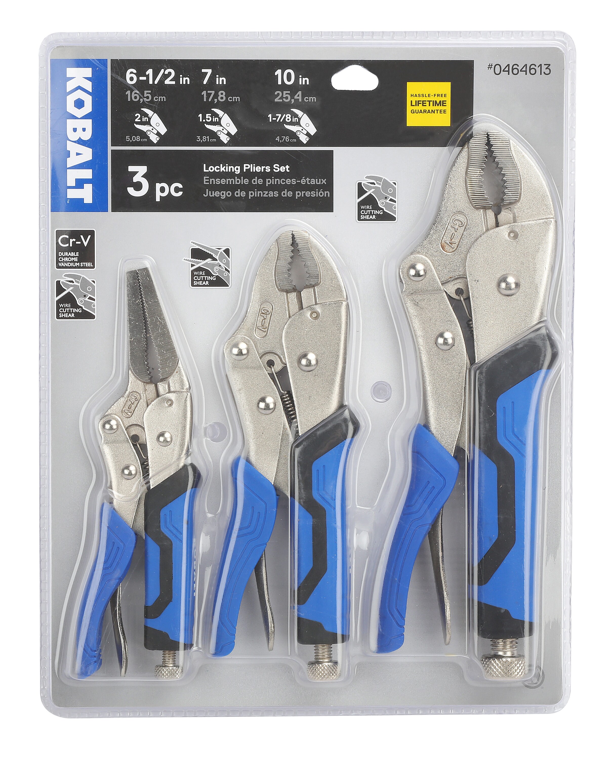 7" &10"  FREE EXPEDITED SHIPPING 3 PC CURVE JAW LOCKING PLIERS SET 5" 