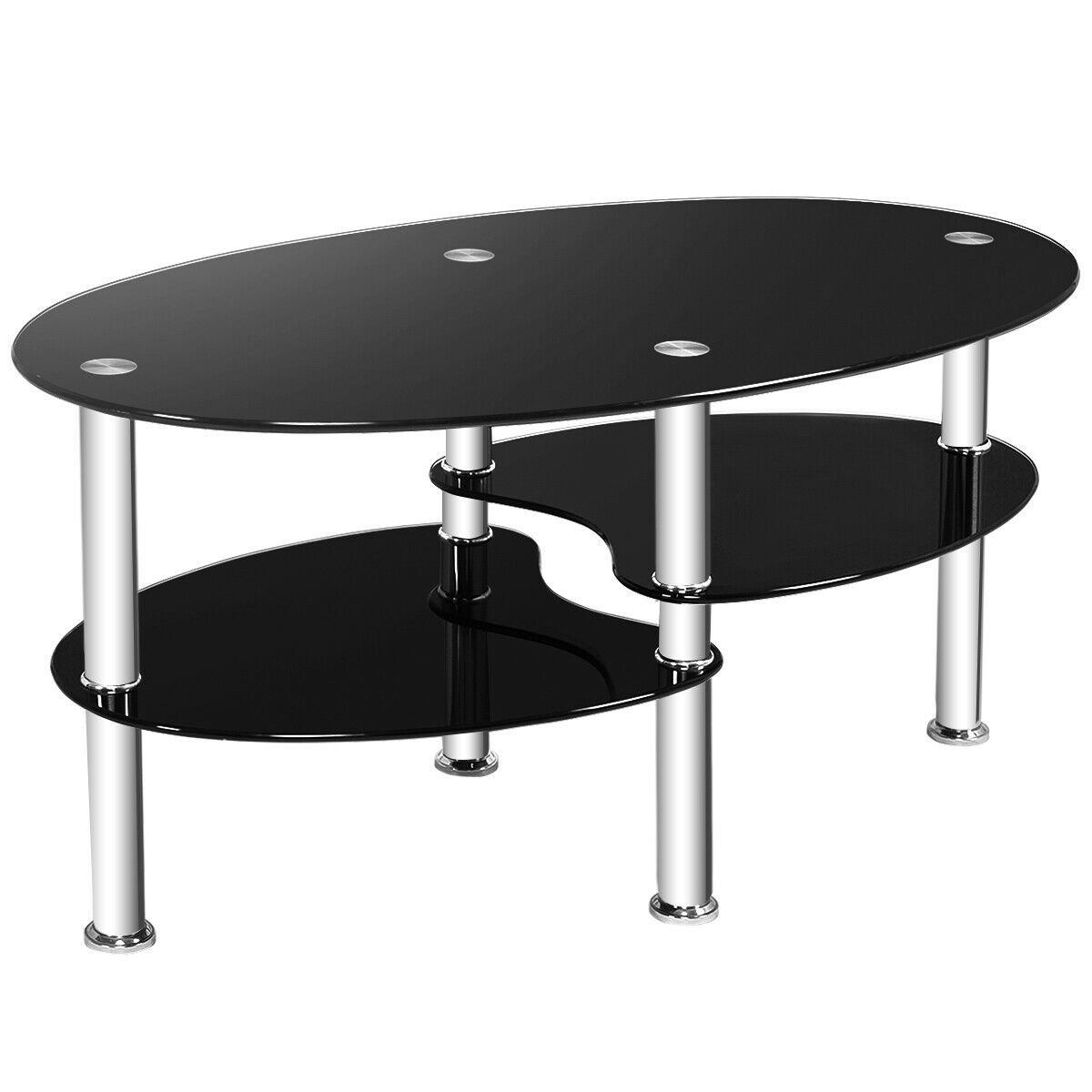 black glass tea table