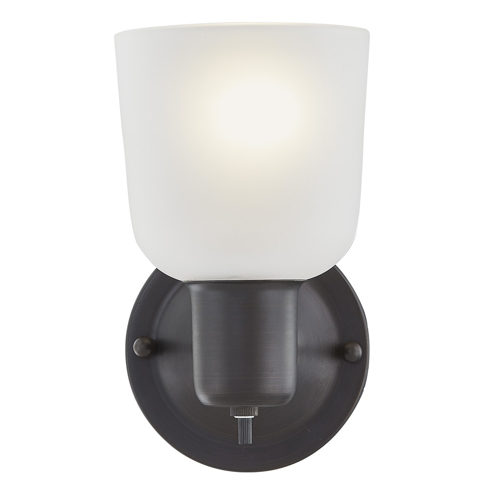 Portfolio 1-Lt Wall Sconce Fitter Oil-Rubbed Bronze Incl Frosted Alabaster Glass 