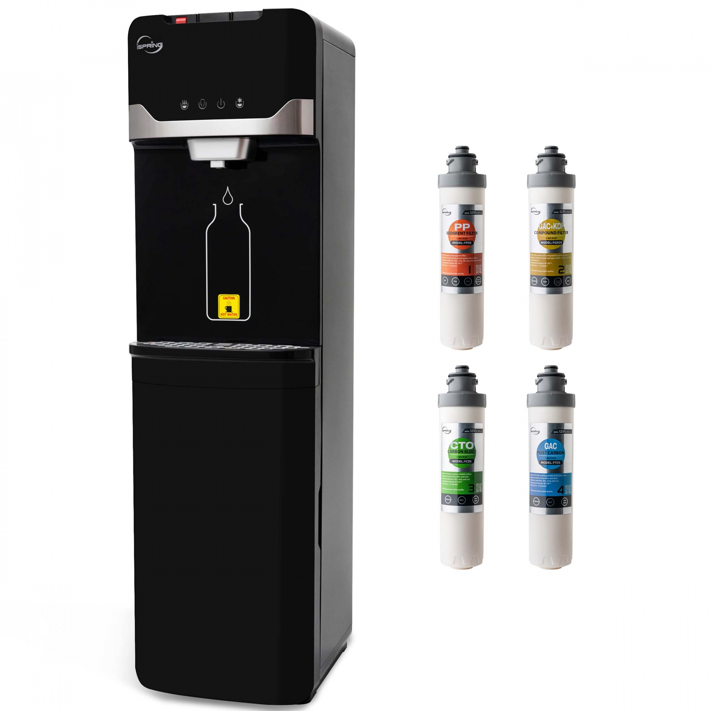 Brio Countertop Self Cleaning Bottleless Water Cooler Water Dispenser 2 Stage Water Filter Included 